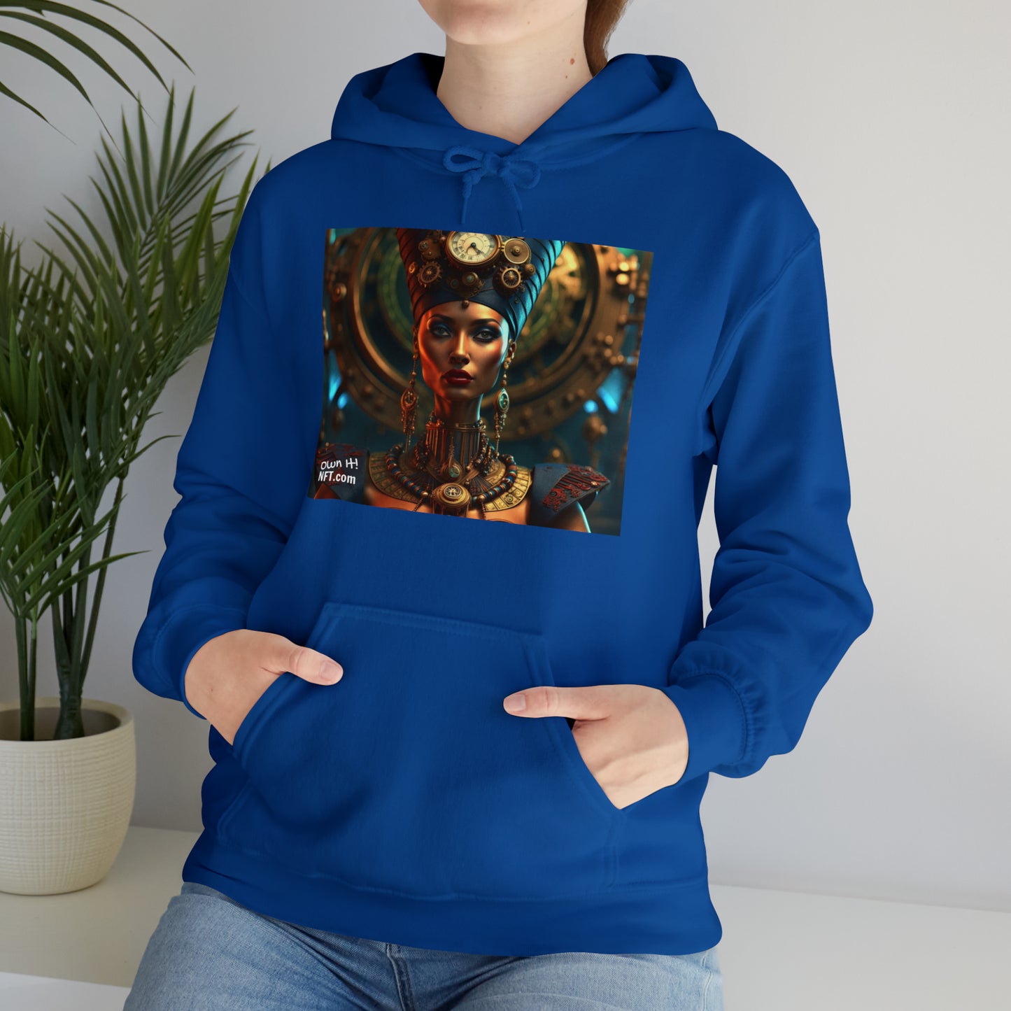 Steampunk Egyptian Queen Nefertiti NFT Art Unisex Heavy Blend™ Hooded Sweatshirt