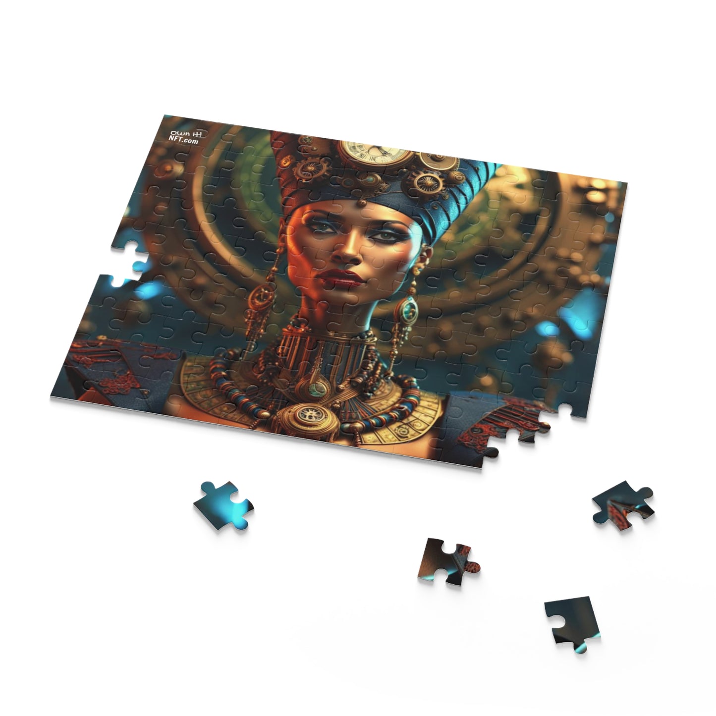 Steampunk Egyptian Queen Nefertiti NFT Art Collection Puzzle (120, 252, 500-Piece)