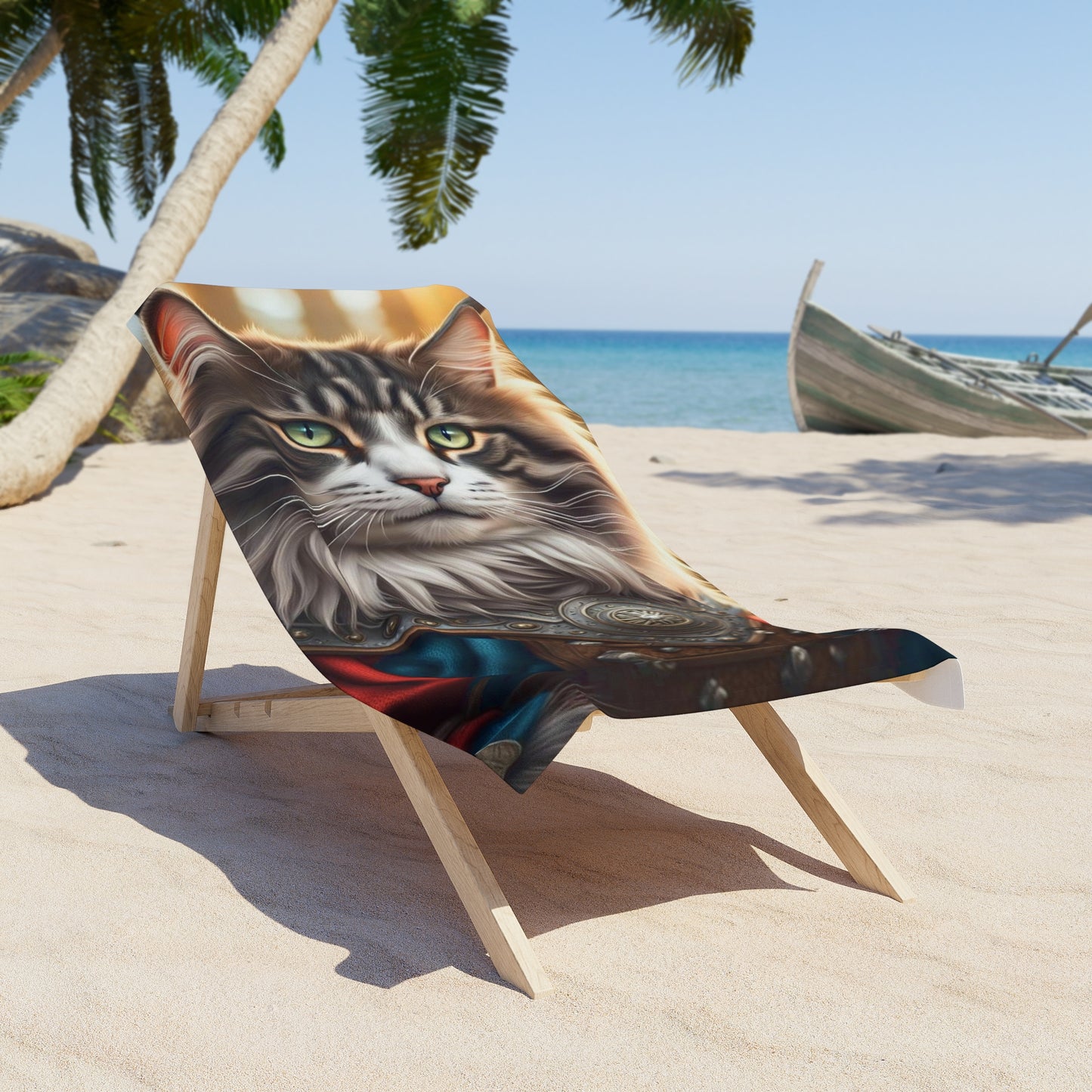 The Viking Cat Profession NFT Art Beach Towel