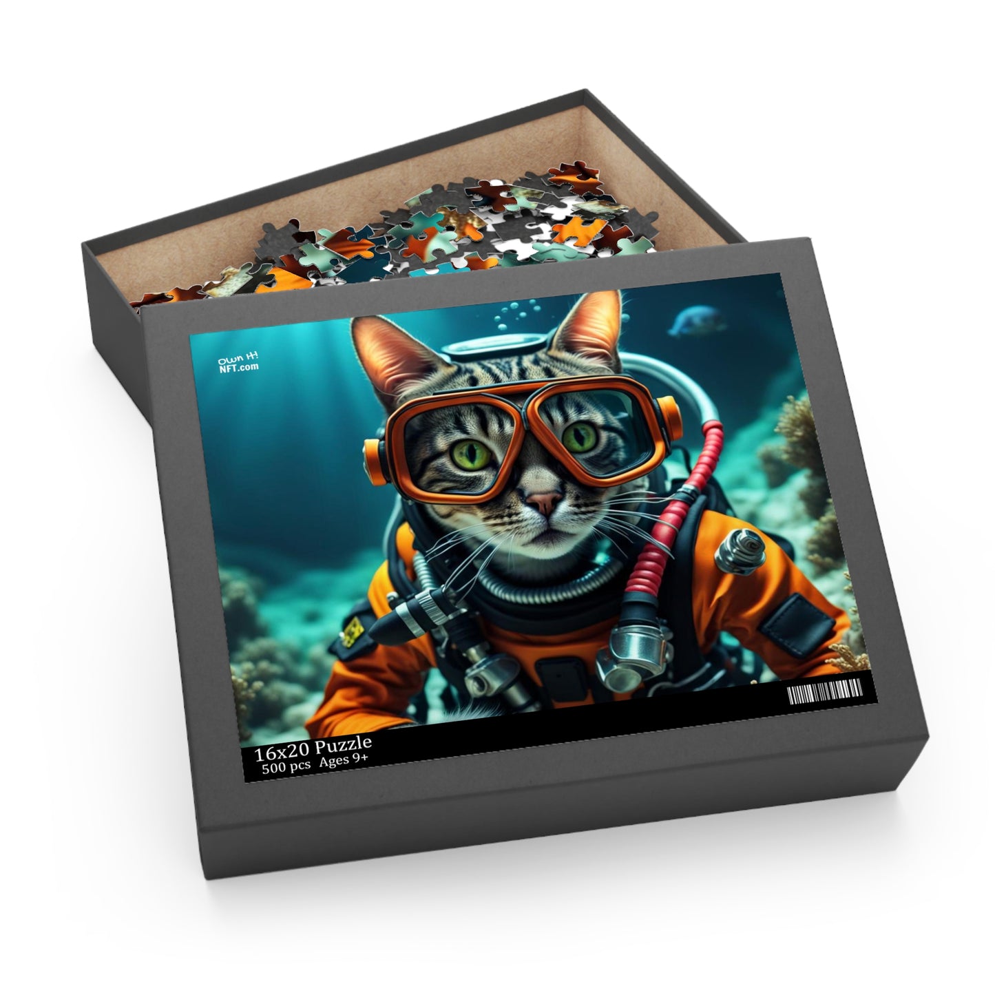 Scuba Diver Cat Profession NFT Art Collection Puzzle (120, 252, 500-Piece)