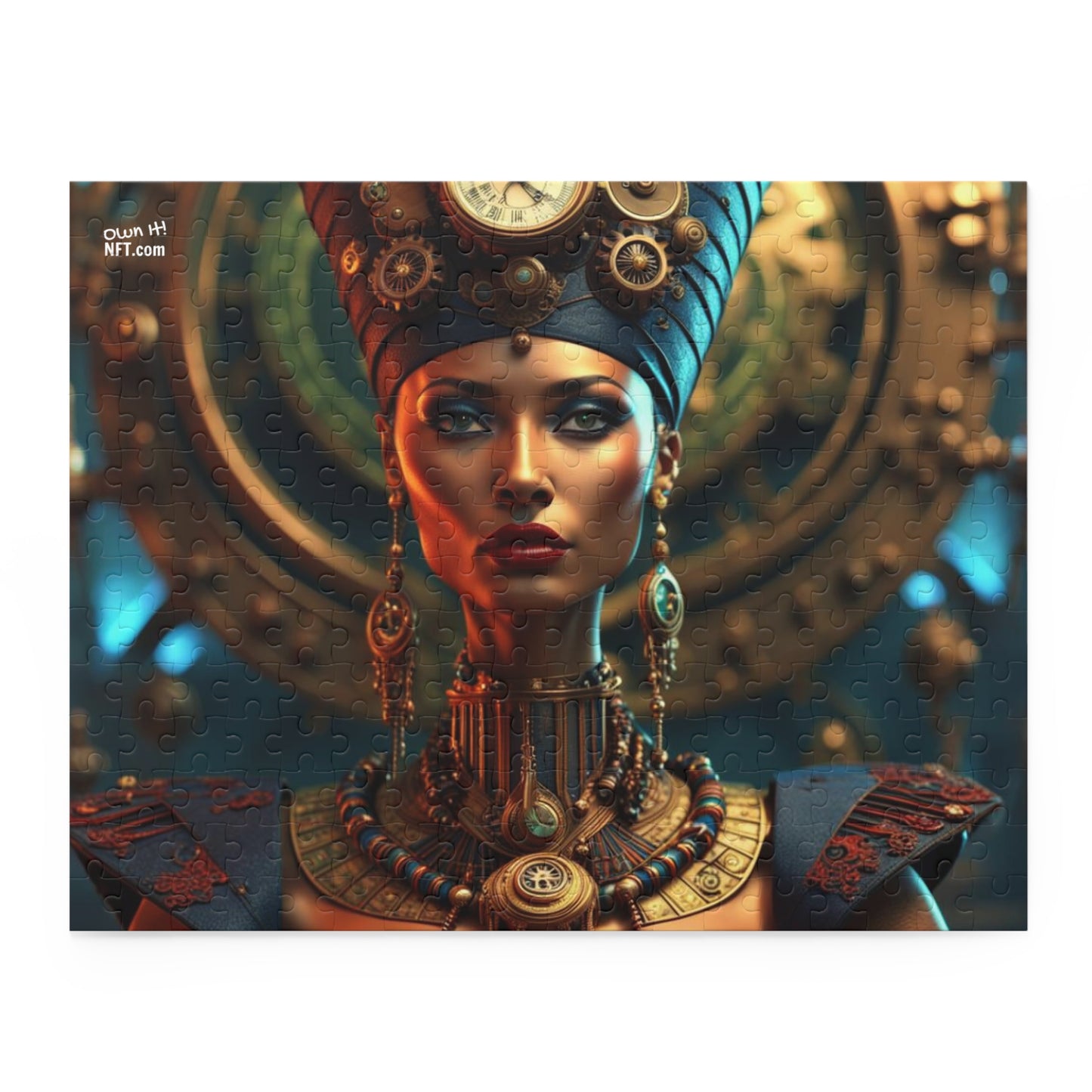 Steampunk Egyptian Queen Nefertiti NFT Art Collection Puzzle (120, 252, 500-Piece)