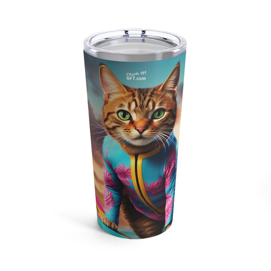 The Surf Instructor Cat Profession NFT Art Tumbler 20oz