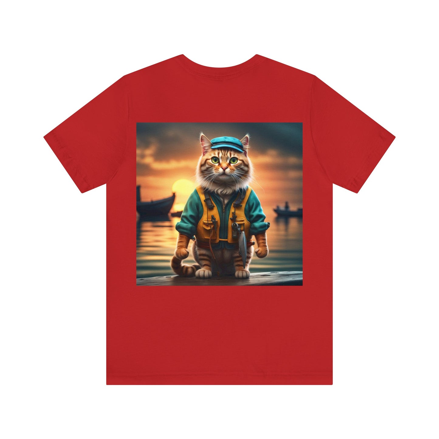 Fisherman Cat Profession NFT Art Unisex Jersey Short Sleeve Tee