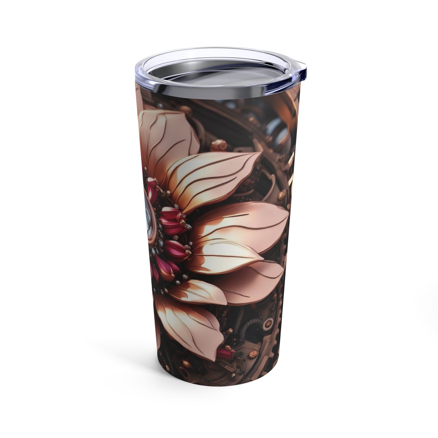 Steampunk Dahlia Flower NFT Art Tumbler 20oz