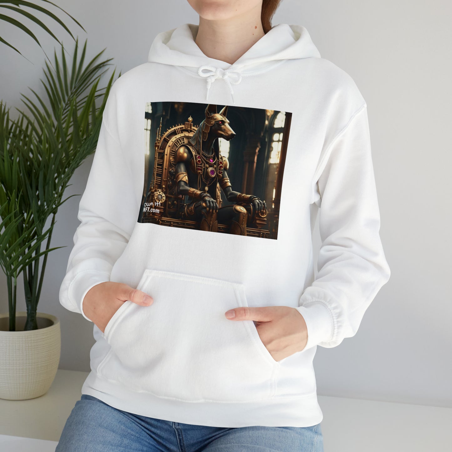 Steampunk Egyptian God Anubis NFT Art Unisex Heavy Blend™ Hooded Sweatshirt