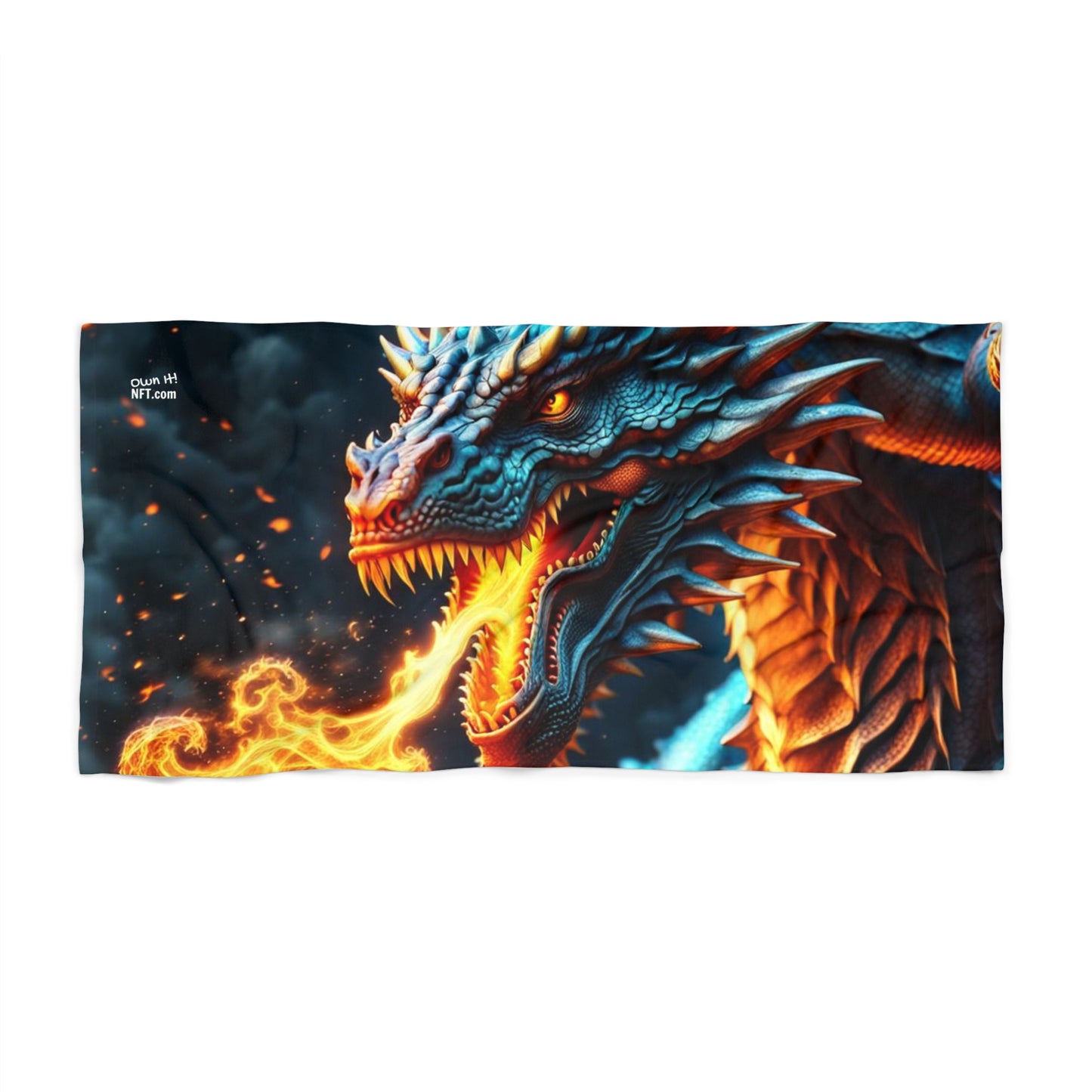 Fan Inspired Fire-Breathing Dragon NFT Art Beach Towel