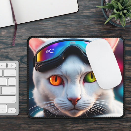 The Ski Instructor Cat Profession NFT Art Gaming Mouse Pad