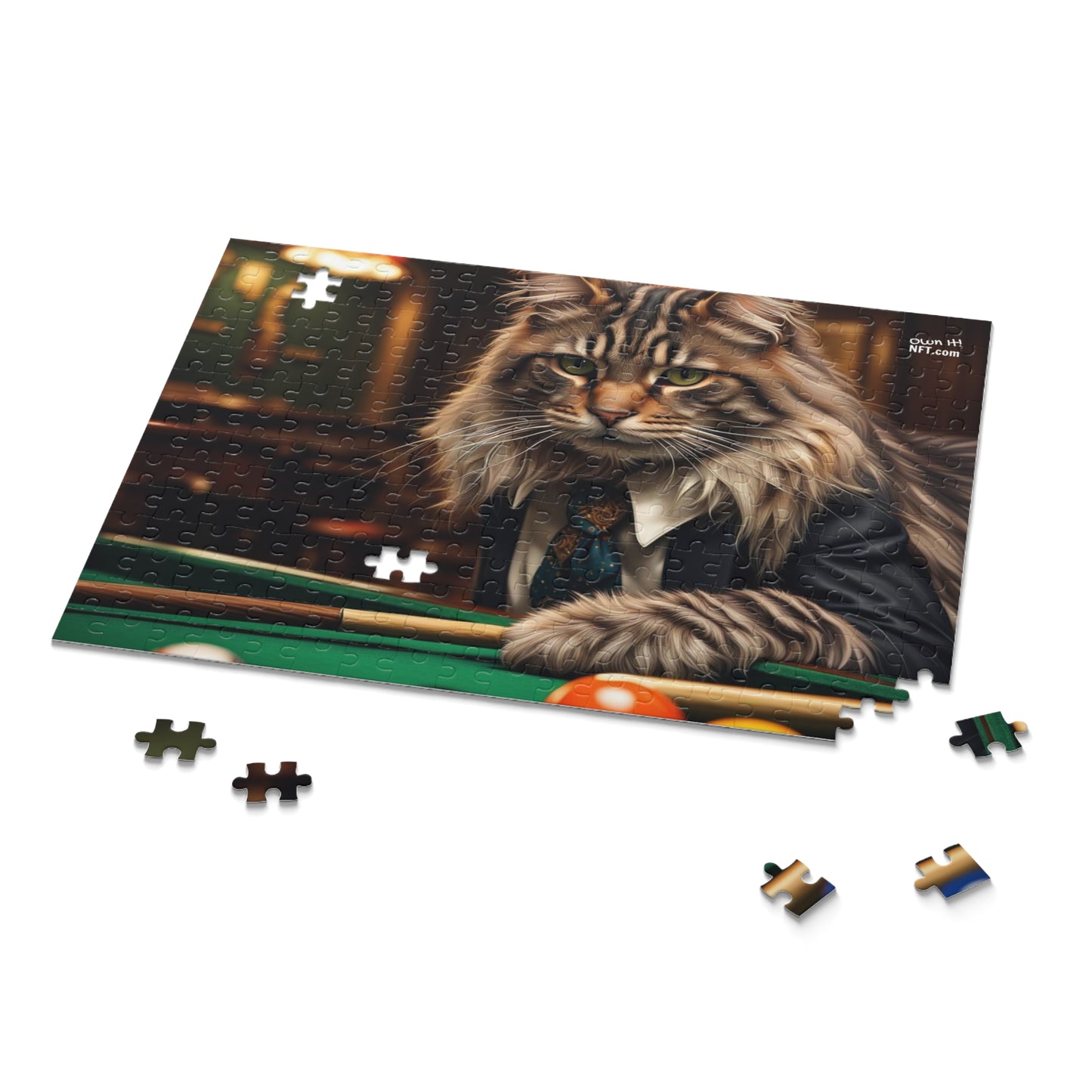 Pool Shark Cat Profession NFT Art Collection Puzzle (120, 252, 500-Piece)