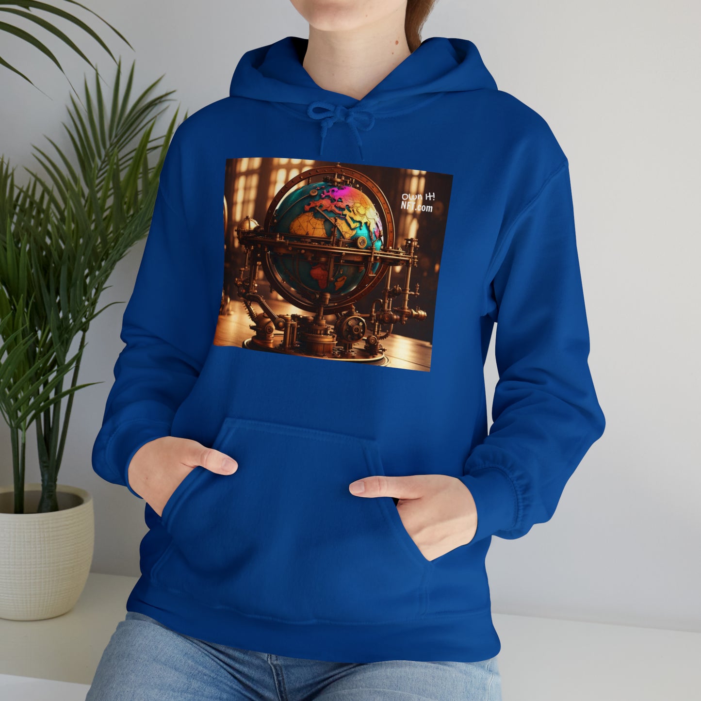 Steampunk World Globe NFT Art Unisex Heavy Blend™ Hooded Sweatshirt