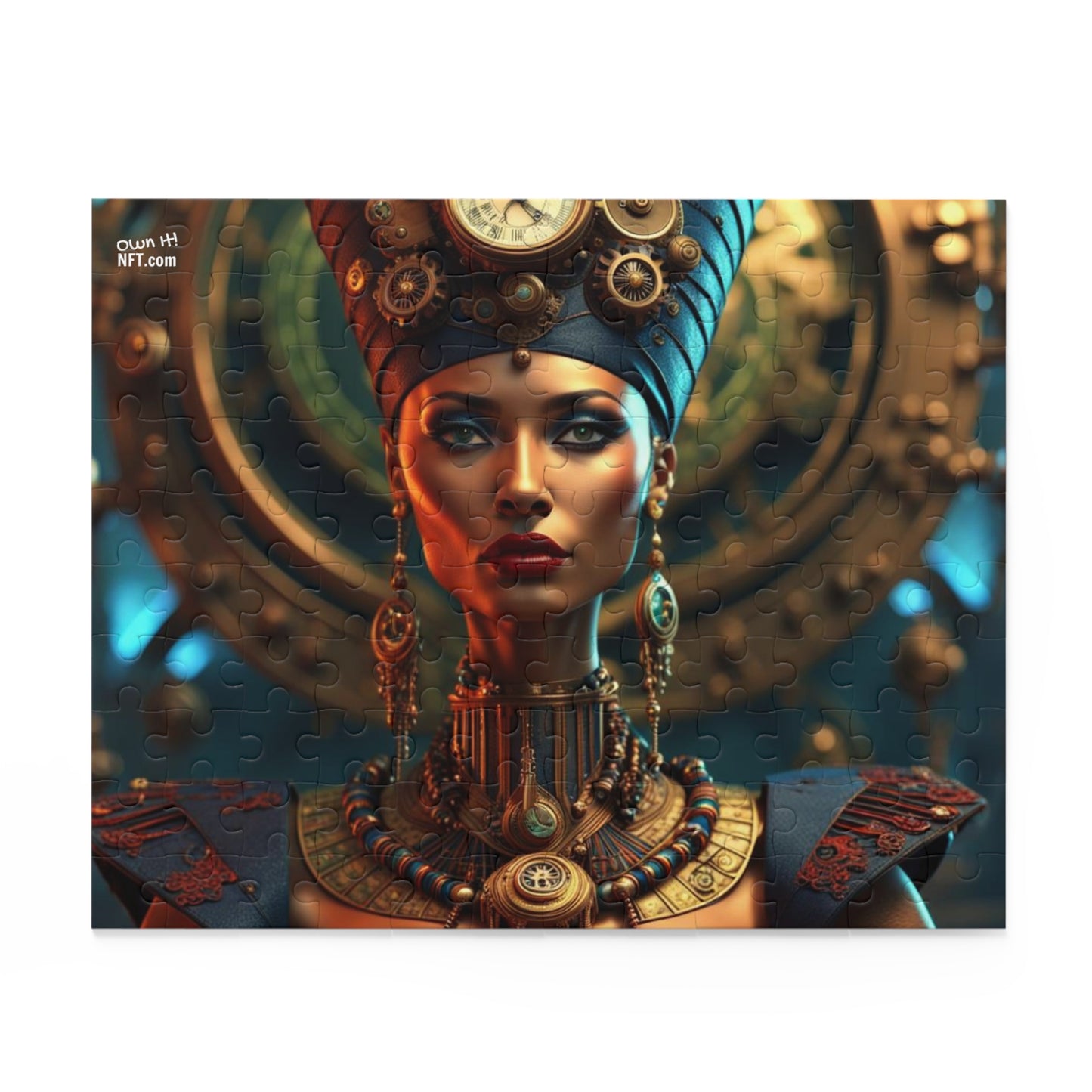 Steampunk Egyptian Queen Nefertiti NFT Art Collection Puzzle (120, 252, 500-Piece)