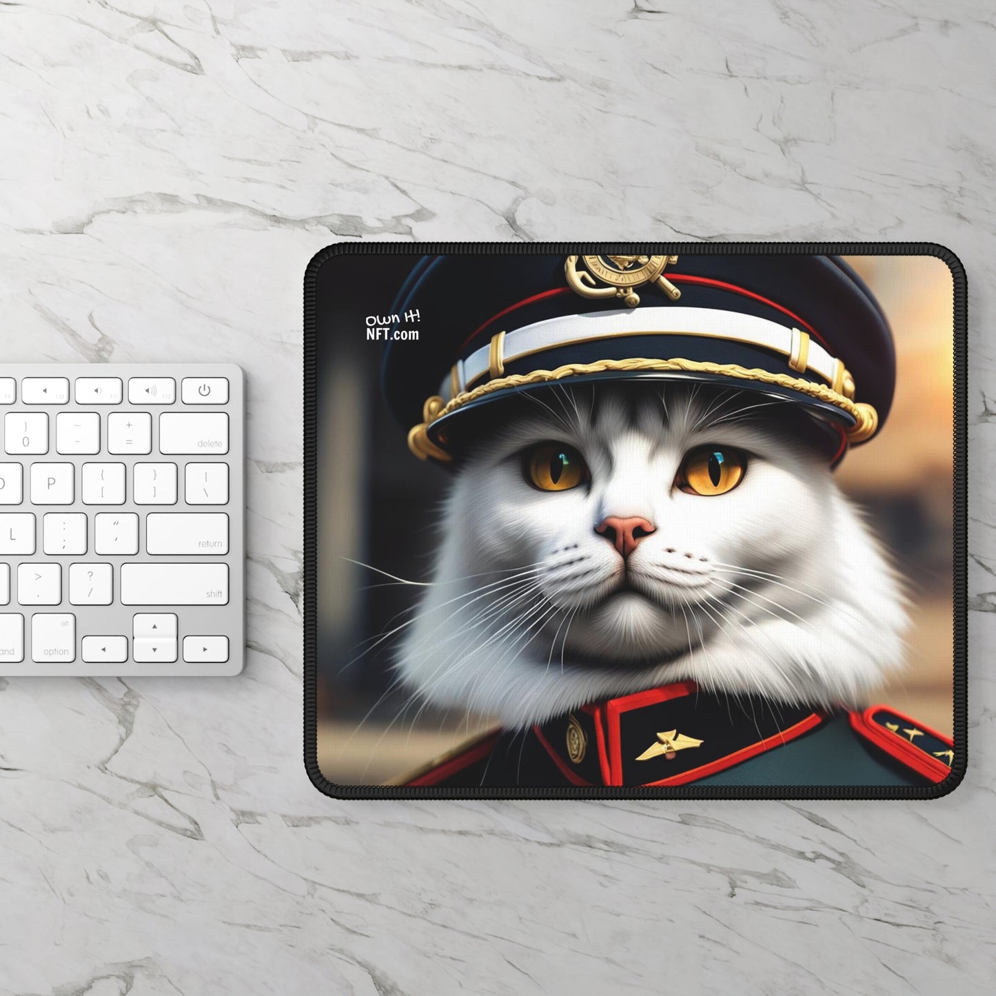 The Officer Cat Profession NFT Art Gaming Mouse Pad