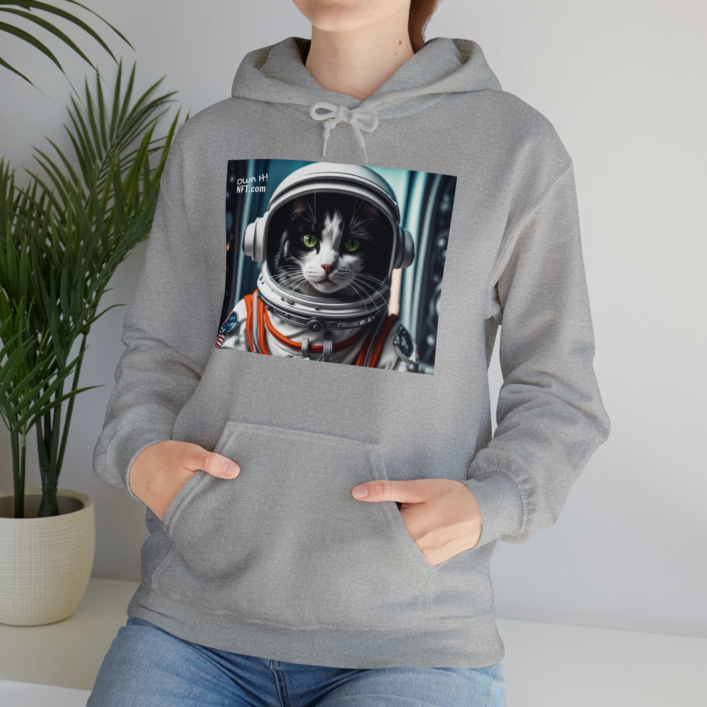 The Astronaut Cat Profession NFT Art Unisex Heavy Blend™ Hooded Sweatshirt