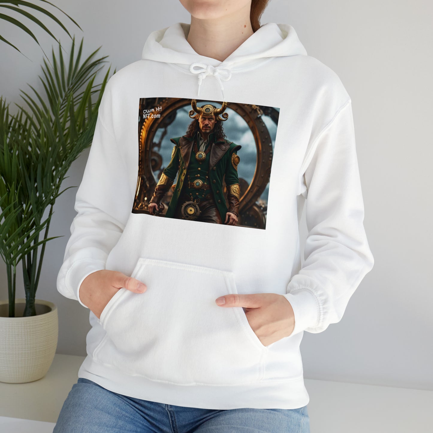 Steampunk Norse God Loki NFT Art Unisex Heavy Blend™ Hooded Sweatshirt