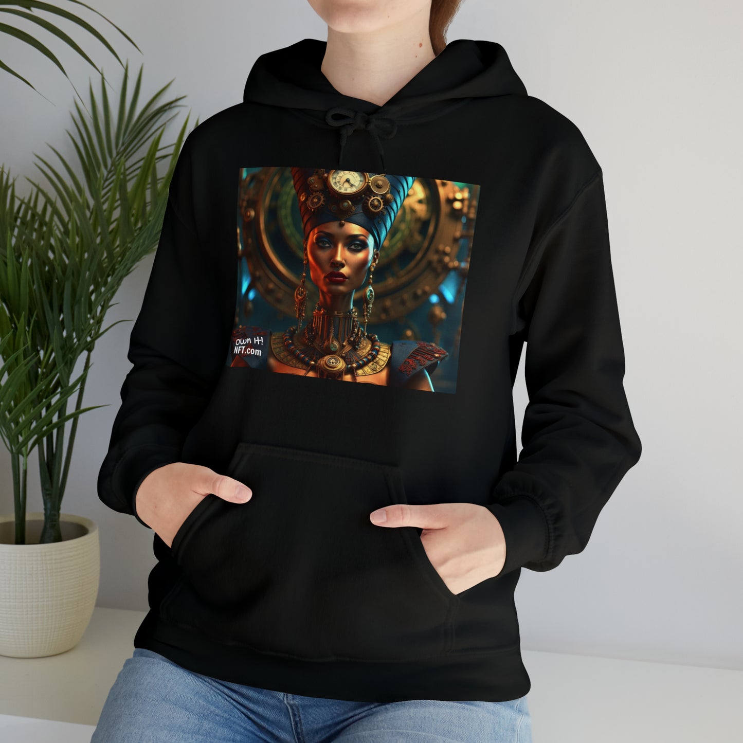 Steampunk Egyptian Queen Nefertiti NFT Art Unisex Heavy Blend™ Hooded Sweatshirt