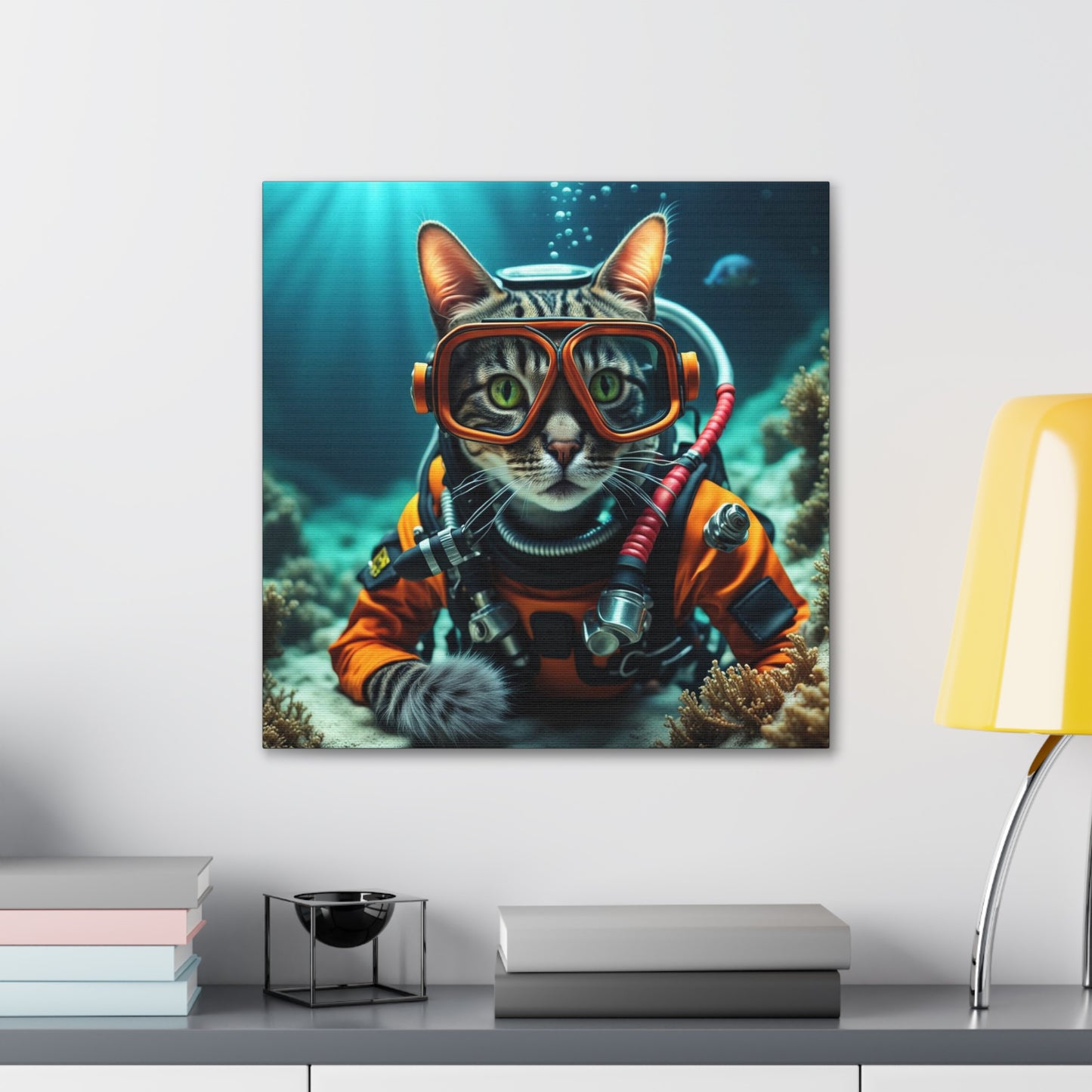 The Scuba Diver Cat Profession NFT Art Canvas Gallery Wraps