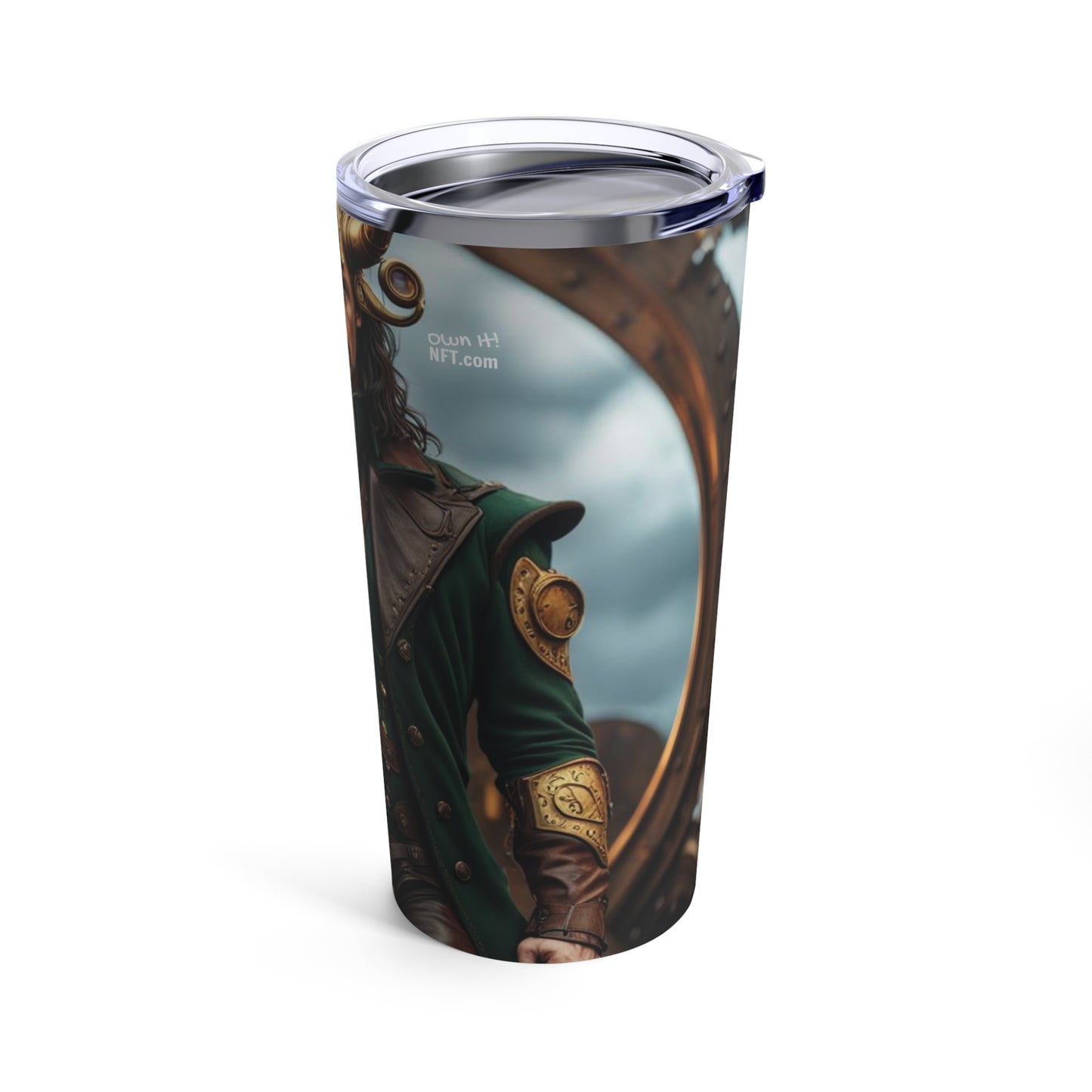 Steampunk Norse God Loki NFT Art Tumbler 20oz