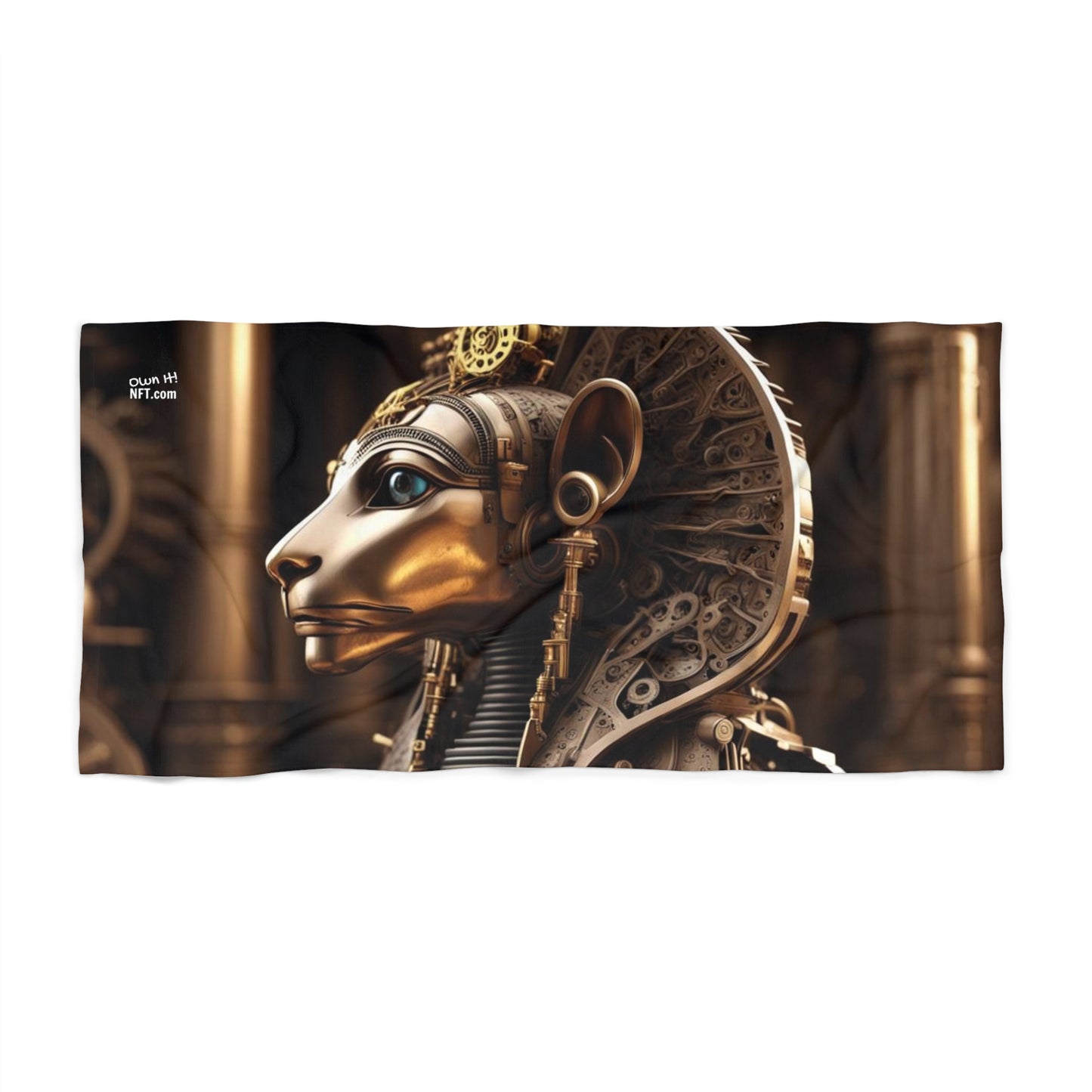 Steampunk Sphinx NFT Art Beach Towel