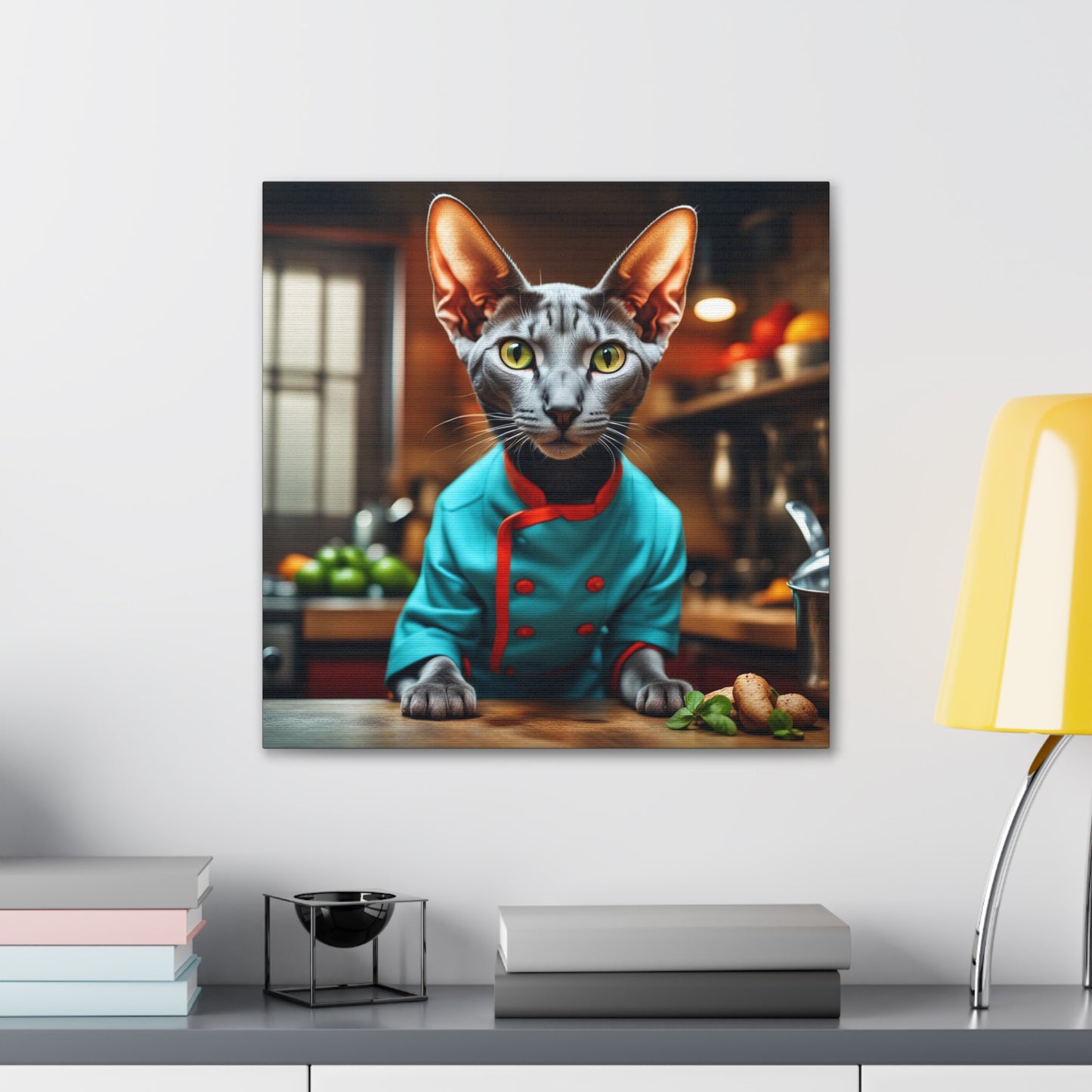 The Head Chef Cat Profession NFT Art Canvas Gallery Wraps