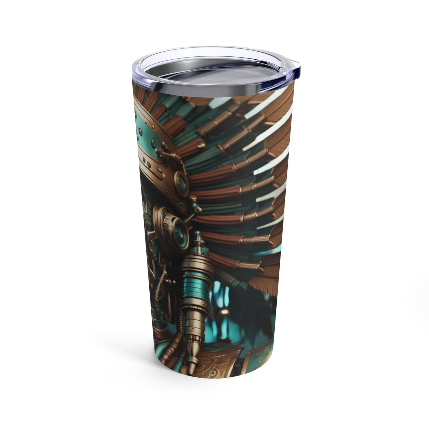 Steampunk American Indian Chief NFT Art Tumbler 20oz