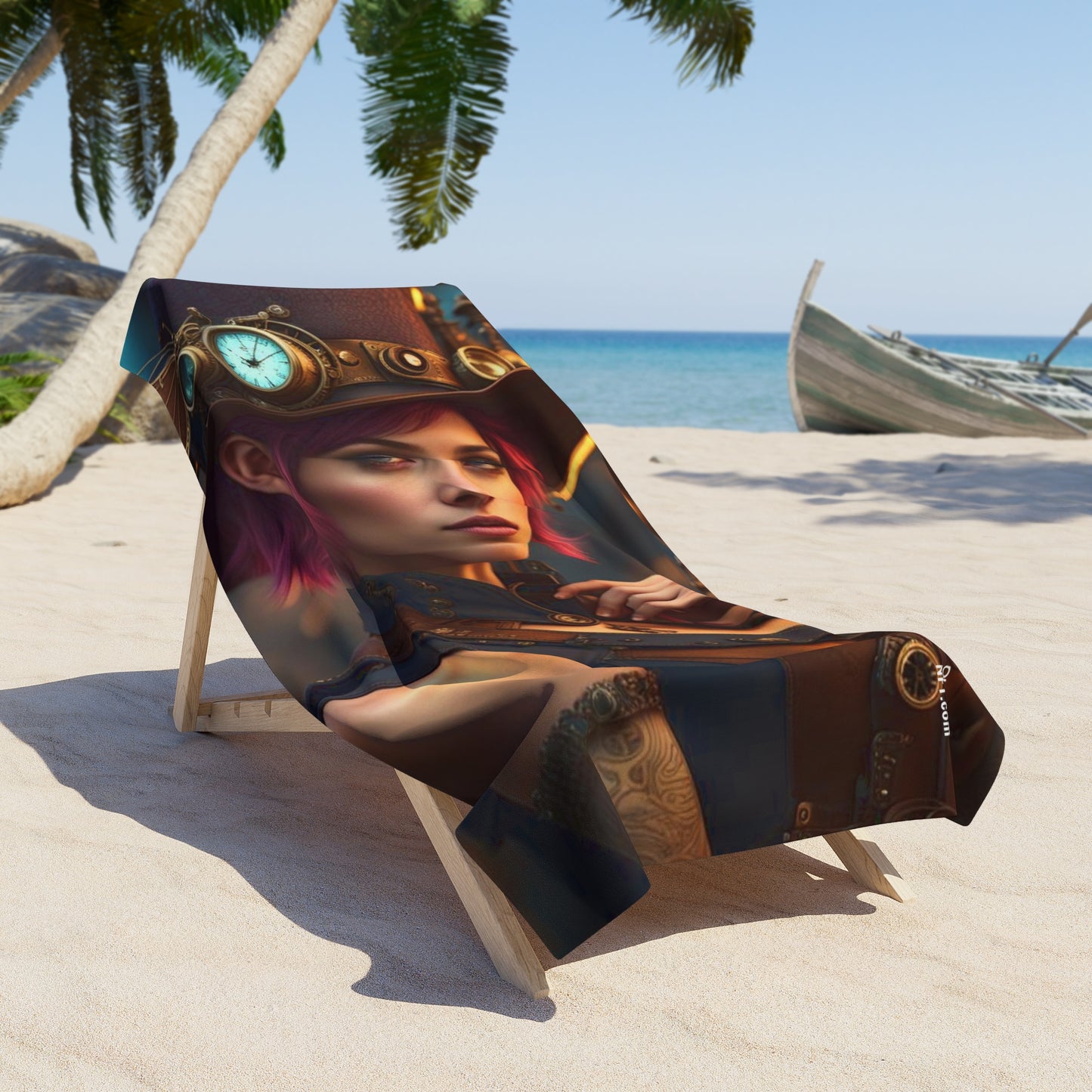 Steampunk Pixie NFT Art Beach Towel