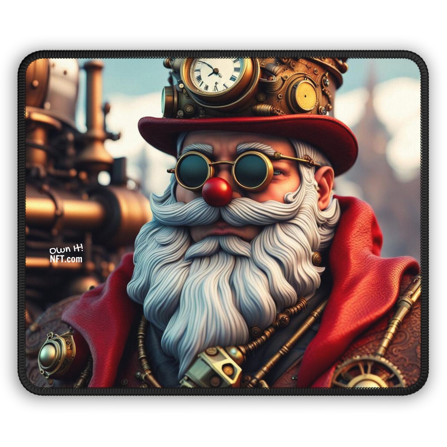 Steampunk Santa Claus NFT Art Gaming Mouse Pad