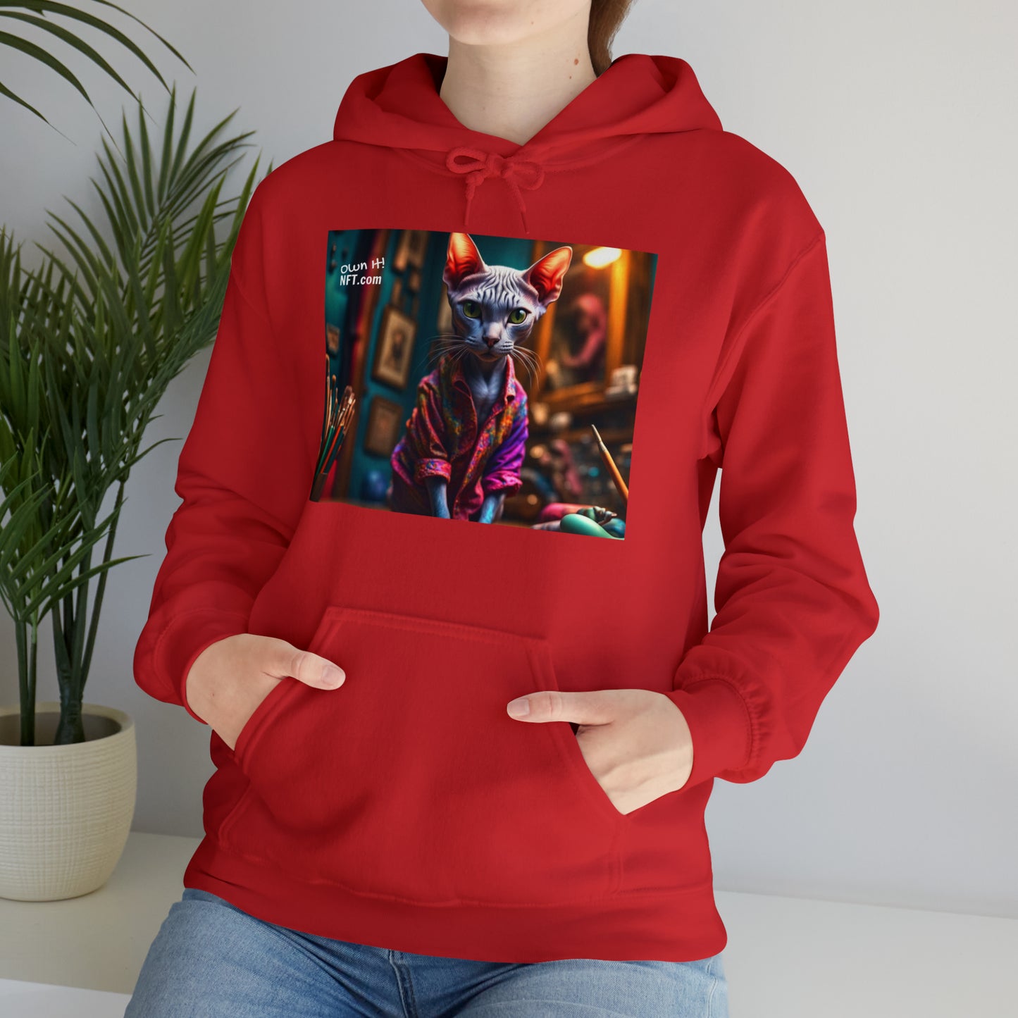 The Artist Cat Profession NFT Art Unisex Heavy Blend™ Hooded Sweatshirt