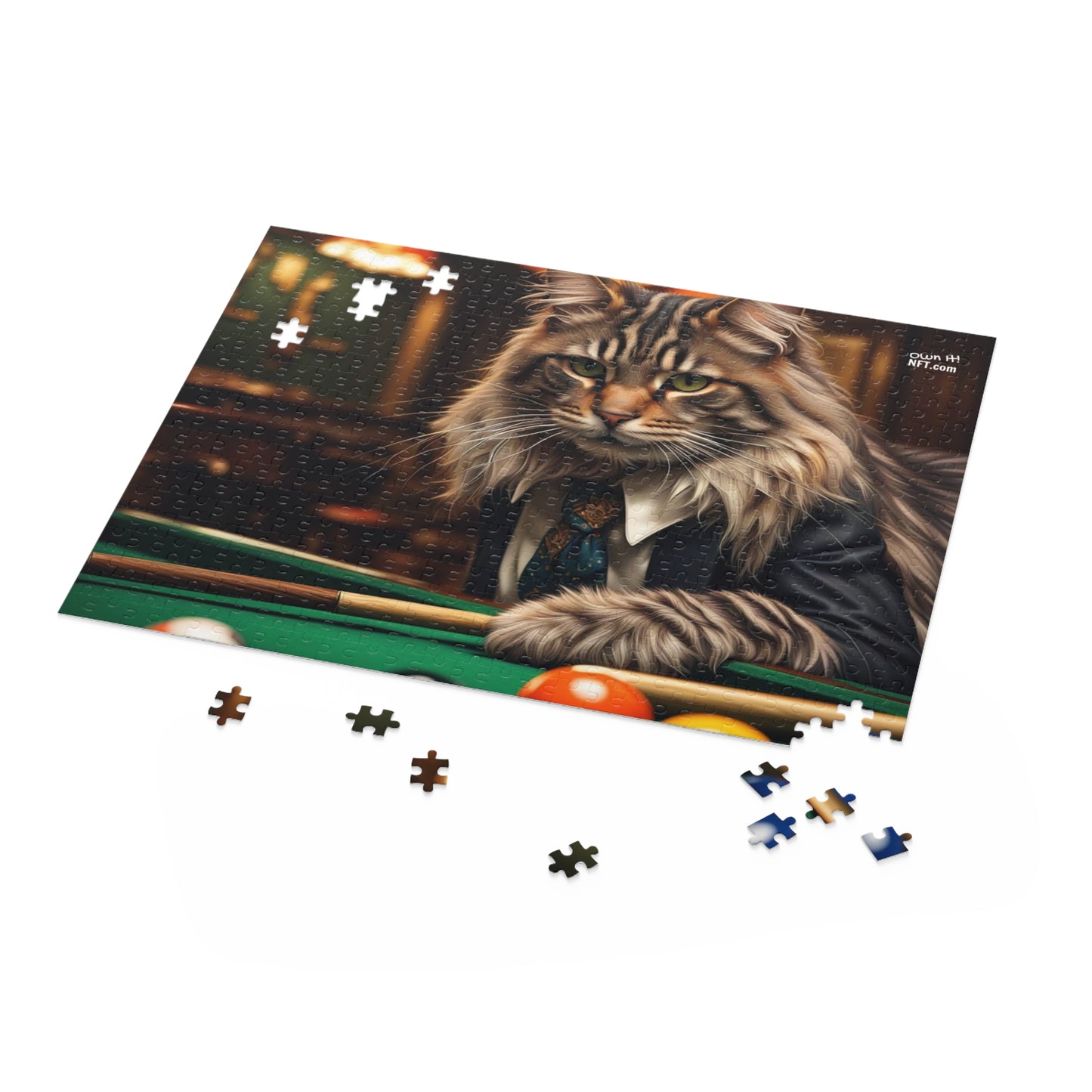 Pool Shark Cat Profession NFT Art Collection Puzzle (120, 252, 500-Piece)