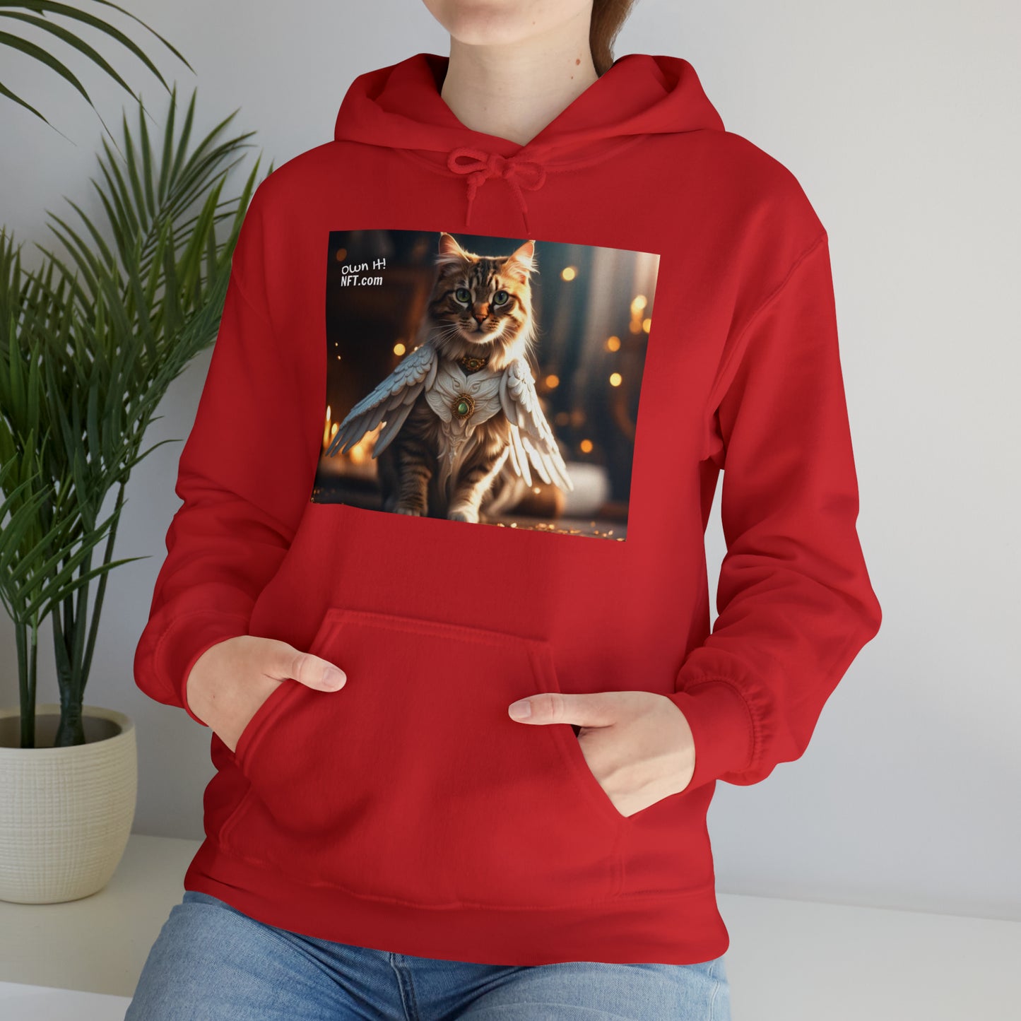 The Angel of Nine Lives Cat Profession NFT Art Unisex Heavy Blend™ Hooded Sweatshirt