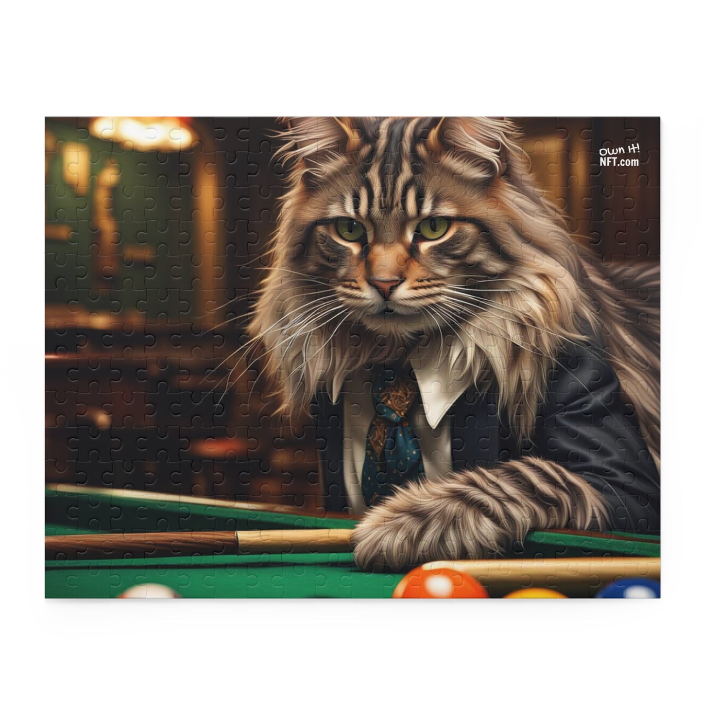 Pool Shark Cat Profession NFT Art Collection Puzzle (120, 252, 500-Piece)