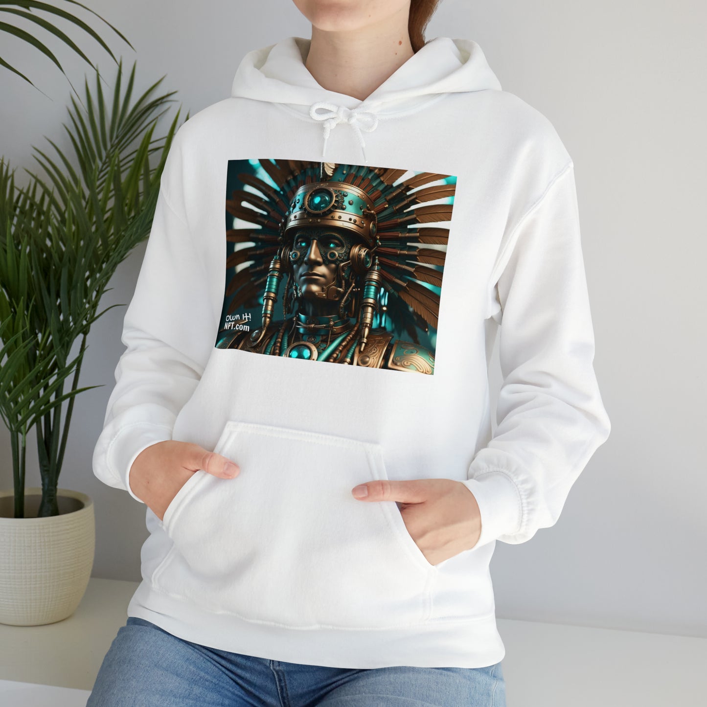 Steampunk American Indian Chief NFT Art Unisex Heavy Blend™ Hooded Sweatshirt