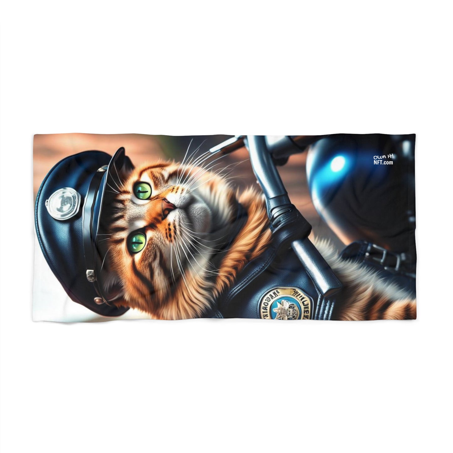 The Police Officer Cat Profession NFT Art Beach Towel