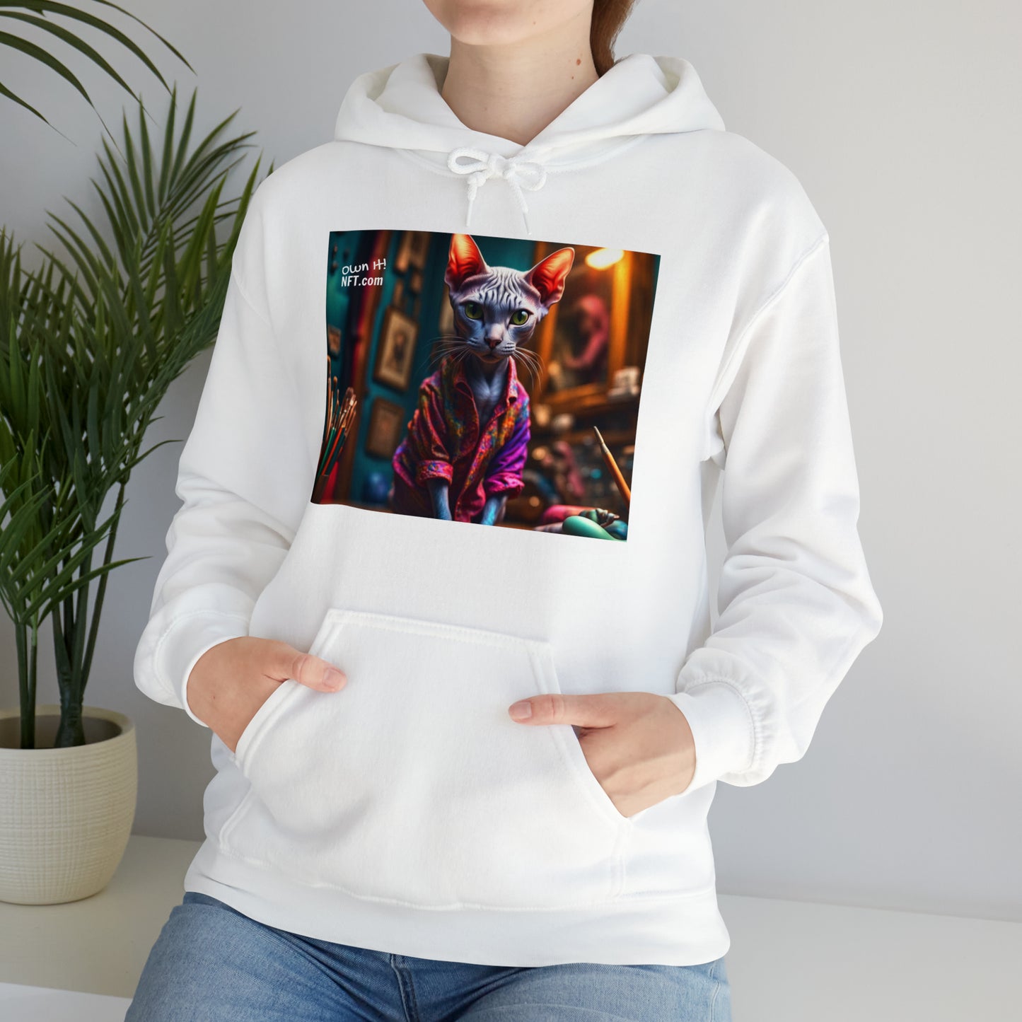 The Artist Cat Profession NFT Art Unisex Heavy Blend™ Hooded Sweatshirt