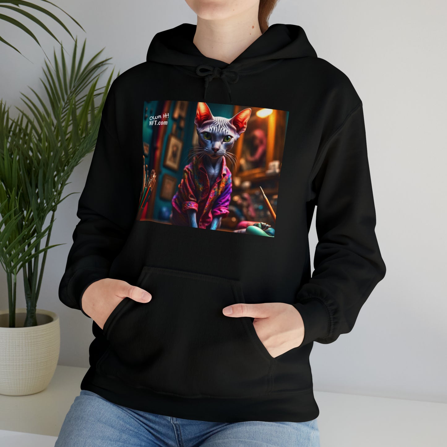 The Artist Cat Profession NFT Art Unisex Heavy Blend™ Hooded Sweatshirt