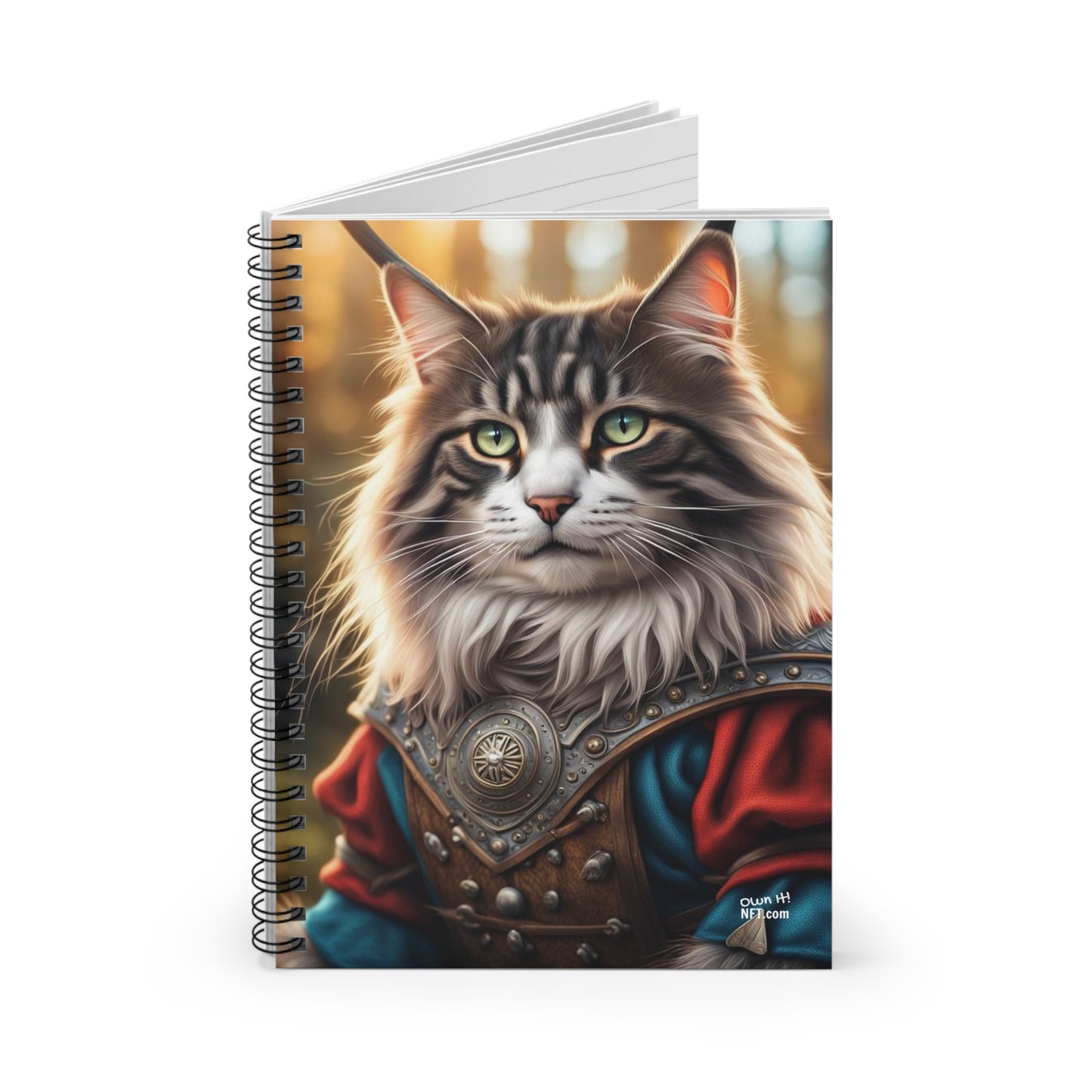 The Viking Cat Profession NFT Art Spiral Notebook - Ruled Line