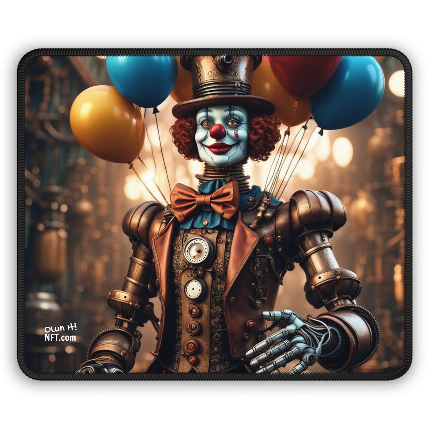 Steampunk Circus Clown NFT Art Gaming Mouse Pad