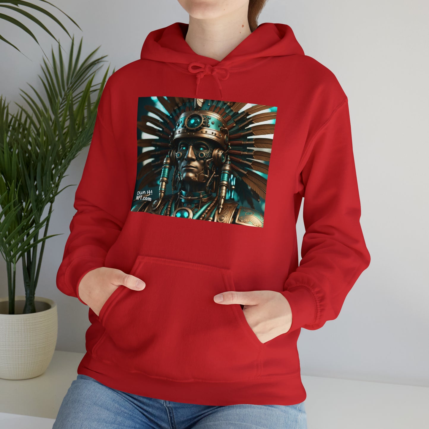 Steampunk American Indian Chief NFT Art Unisex Heavy Blend™ Hooded Sweatshirt