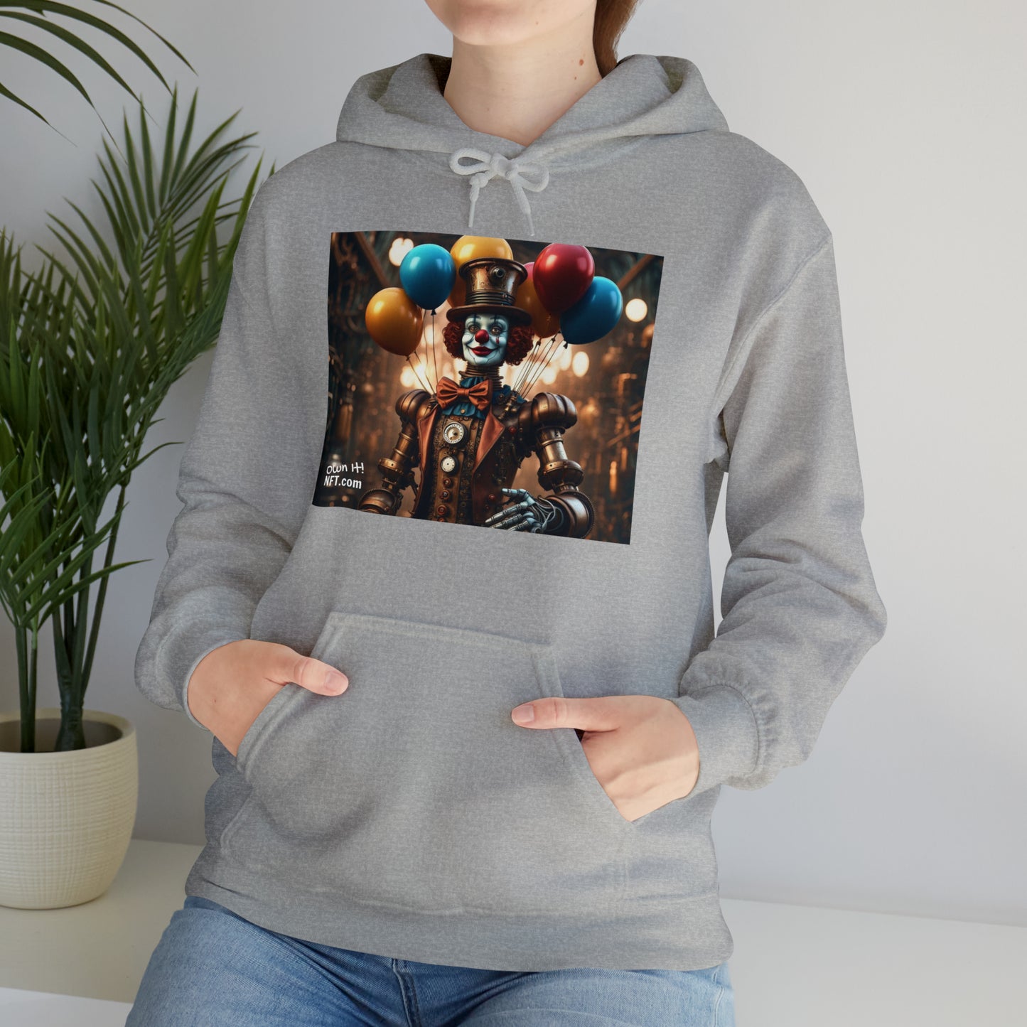 Steampunk Circus Clown NFT Art Unisex Heavy Blend™ Hooded Sweatshirt