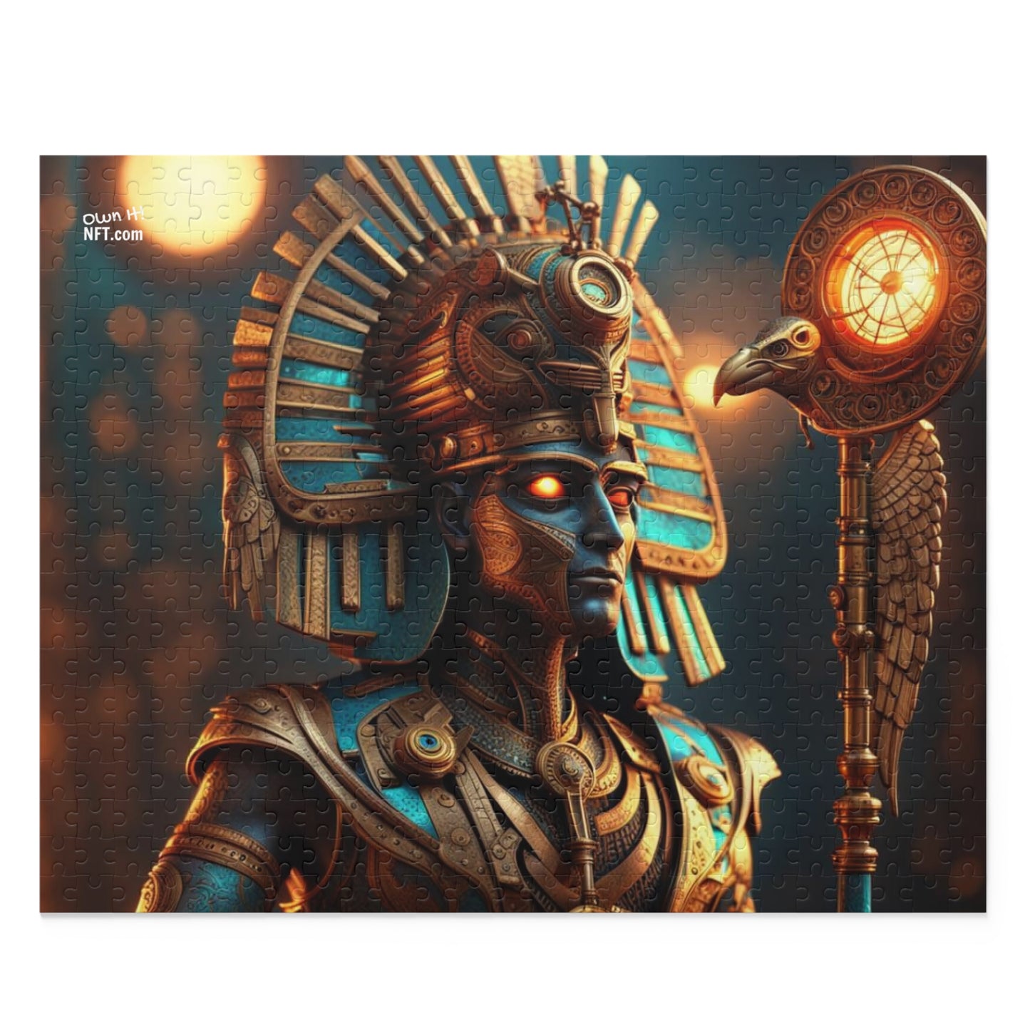 Steampunk Egyptian God Horus NFT Art Collection Puzzle (120, 252, 500-Piece)