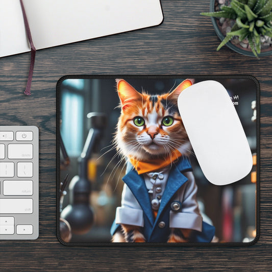 The Scientist Cat Profession NFT Art Gaming Mouse Pad