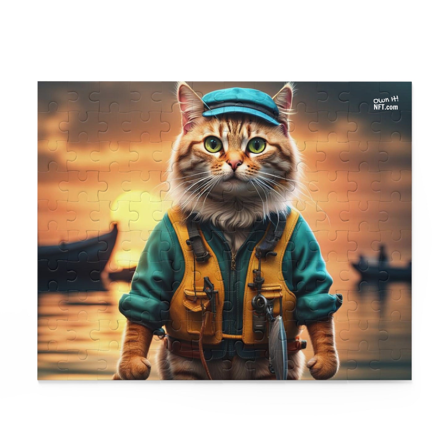 Fisherman Cat Profession NFT Art Collection Puzzle (120, 252, 500-Piece)