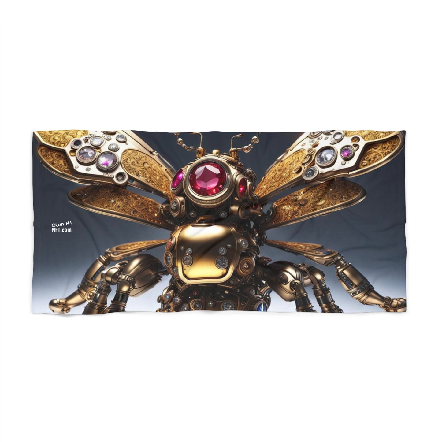 Steampunk Bumblebee NFT Art Beach Towel