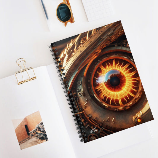 Steampunk Dragon's Eye NFT Art Spiral Notebook - Ruled Line