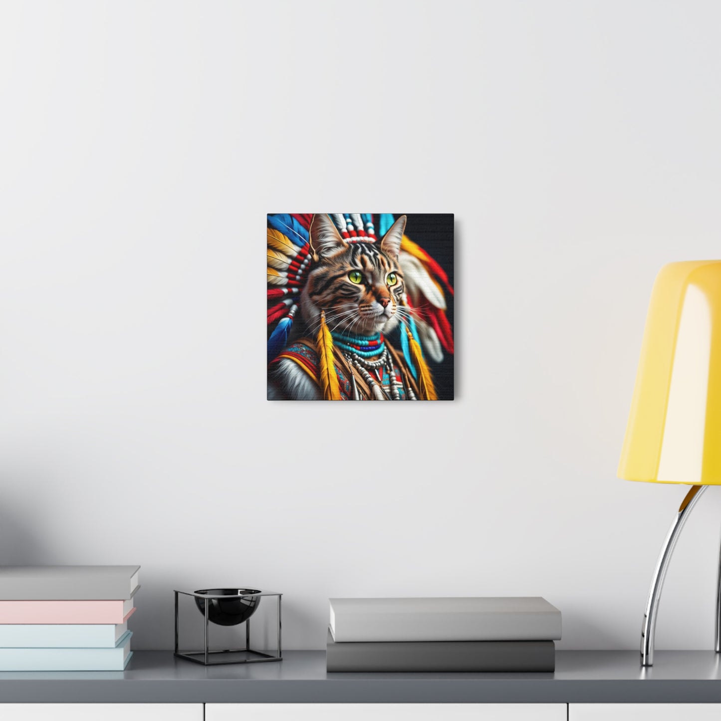 The American Indian Chief Cat Profession NFT Art Canvas Gallery Wraps