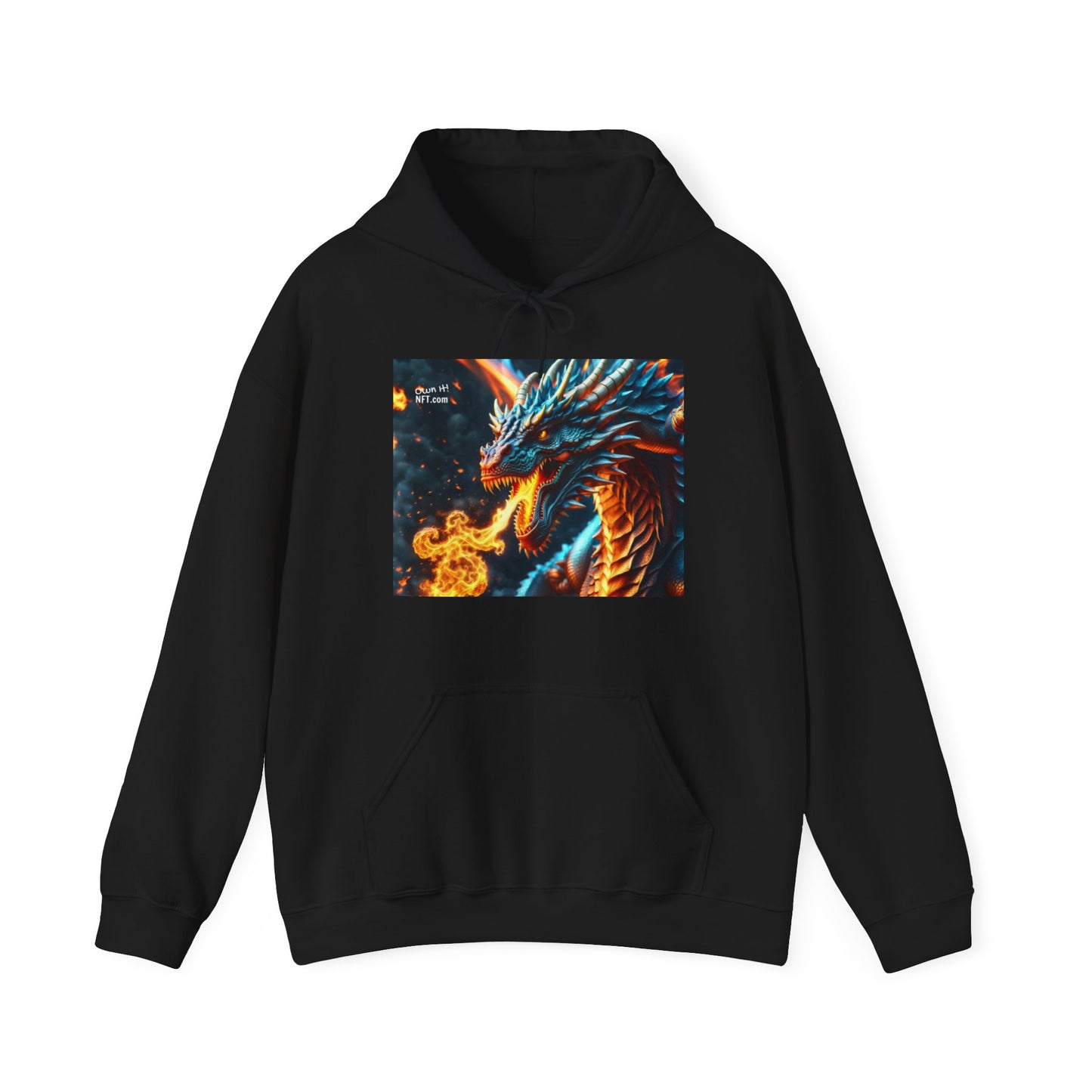 Fan Inspired Fire-Breathing Dragon NFT Art Unisex Heavy Blend™ Hooded Sweatshirt