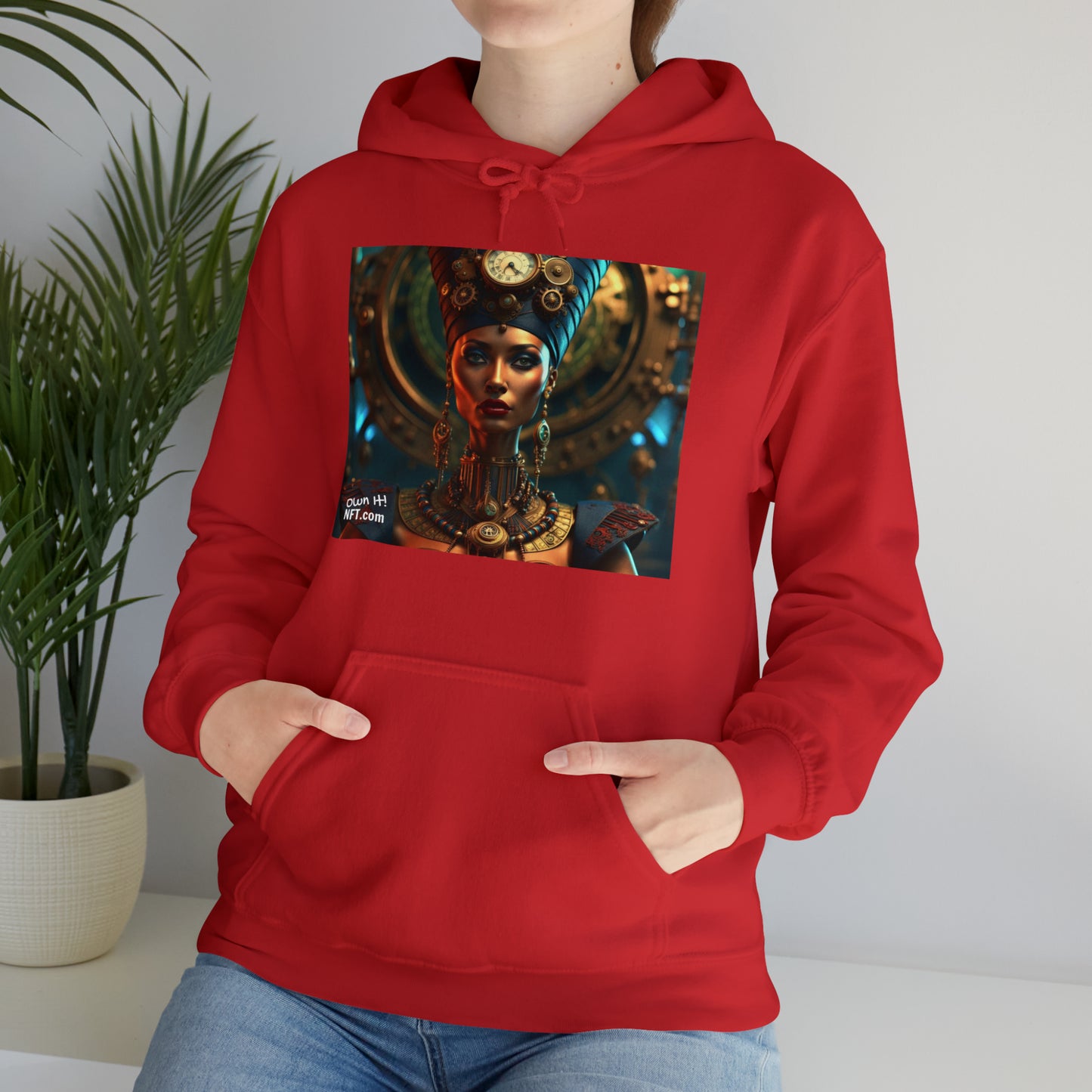 Steampunk Egyptian Queen Nefertiti NFT Art Unisex Heavy Blend™ Hooded Sweatshirt