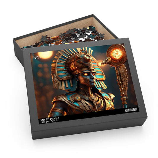 Steampunk Egyptian God Horus NFT Art Collection Puzzle (120, 252, 500-Piece)