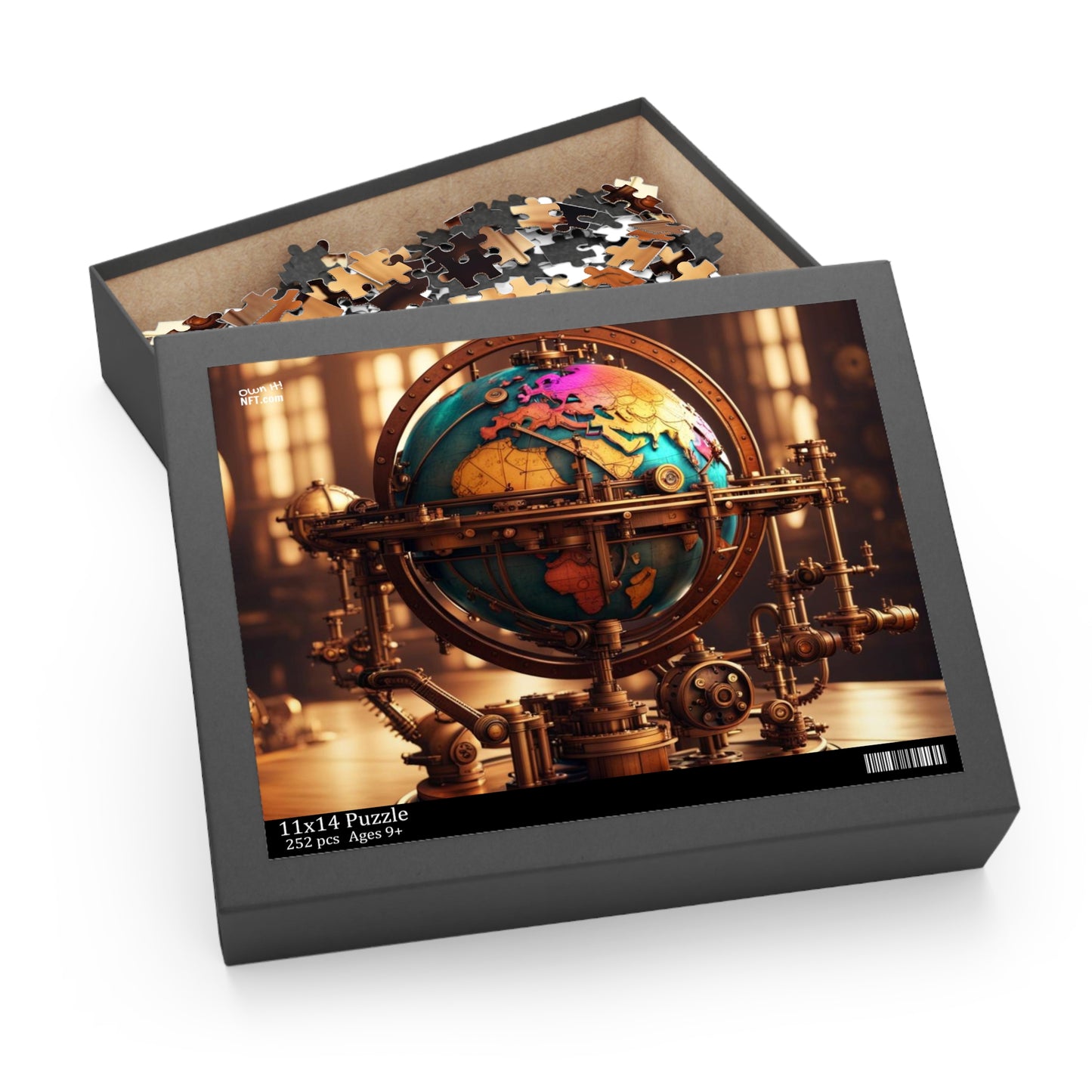 Steampunk World Globe NFT Art Collection Puzzle (120, 252, 500-Piece)