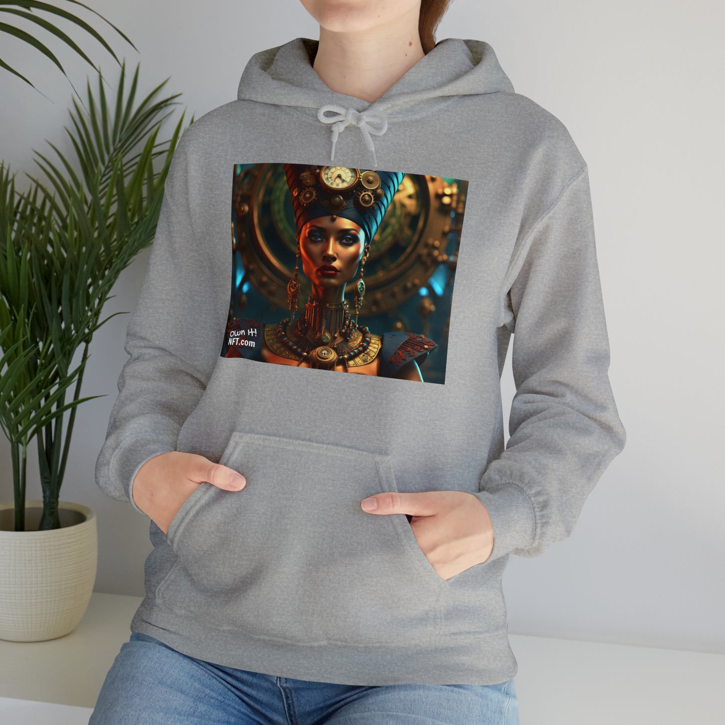 Steampunk Egyptian Queen Nefertiti NFT Art Unisex Heavy Blend™ Hooded Sweatshirt