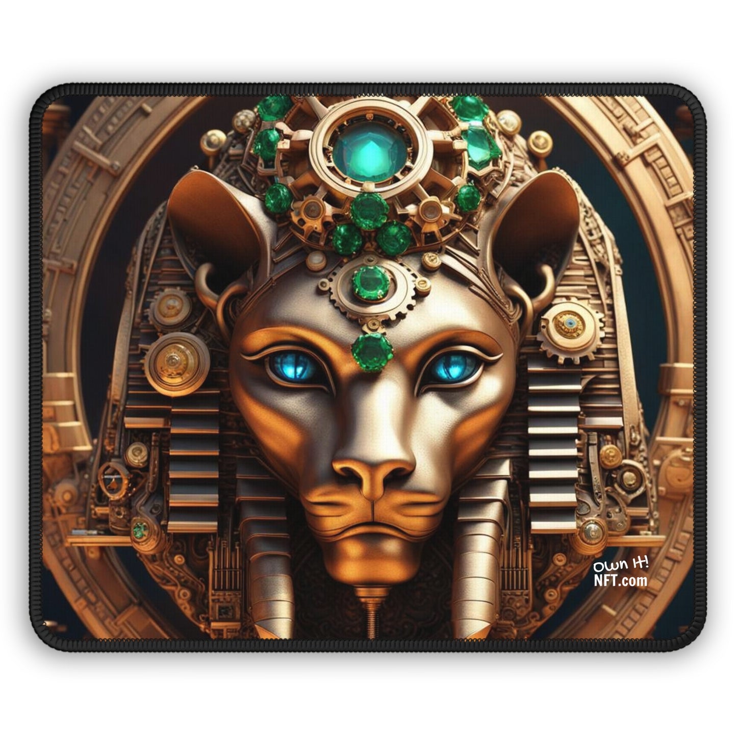 Steampunk Lioness NFT Art Gaming Mouse Pad