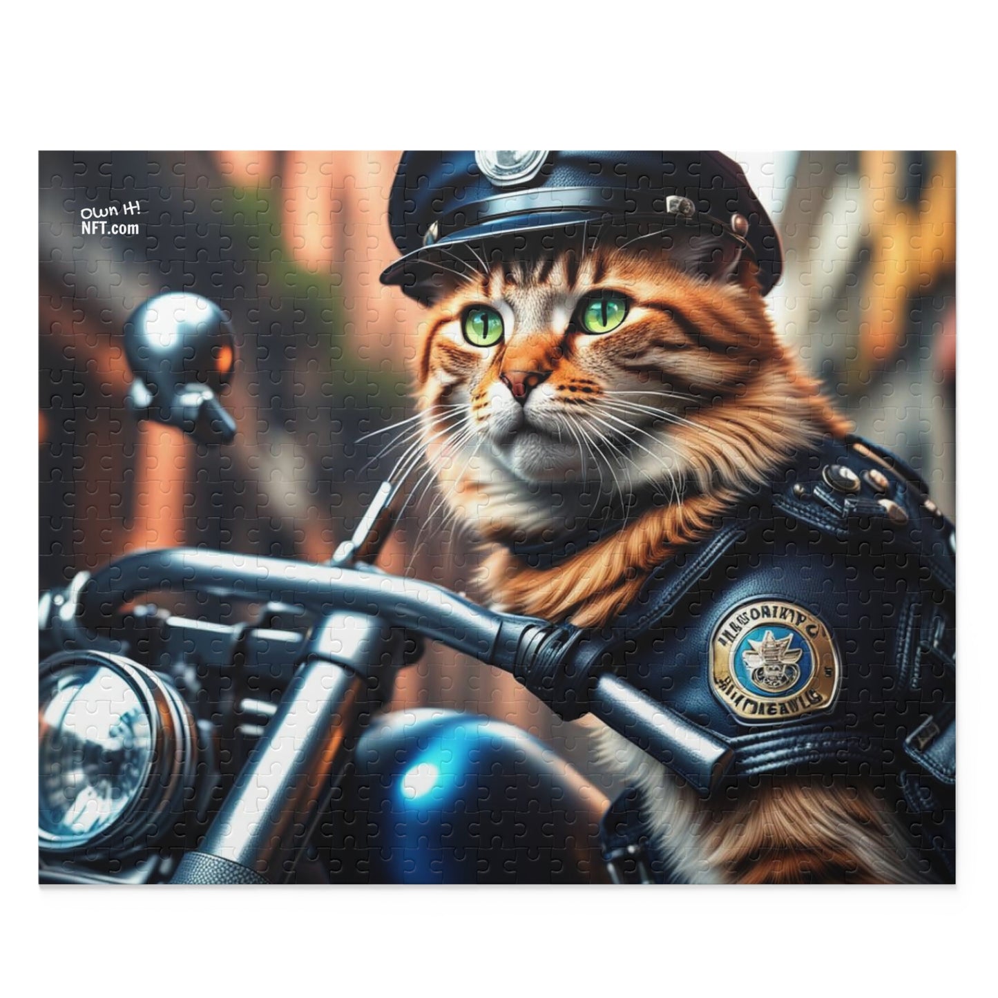 Police Officer Cat Profession NFT Art Collection Puzzle (120, 252, 500-Piece)